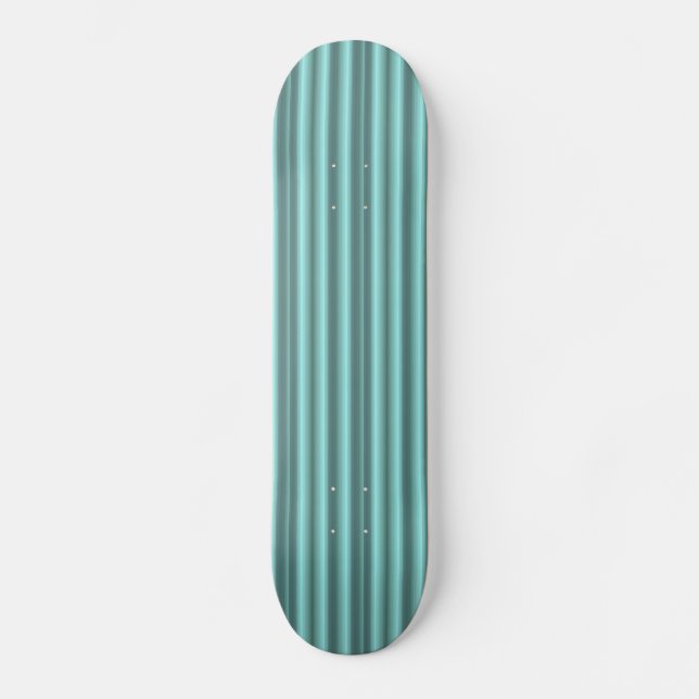 Art Deco mintgrüne Streifen Skateboard (Front)