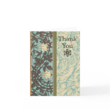 Art Deco Modern Floral Thank You Notes