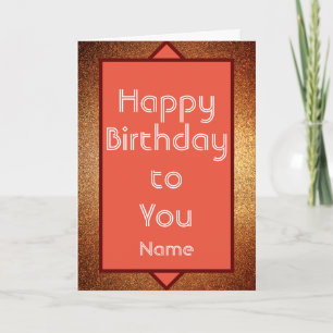 Art Deco Modern Gold Happy Birthday Card