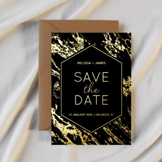 Art Deco Modern Hexagon Wedding Save the Date