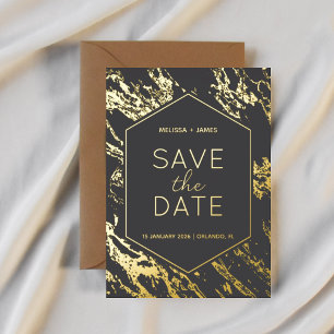 Art Deco Modern Hexagon Wedding Save the Date