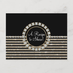 Art Deco Modern Horizontal Stripe Glitter Look Postcard