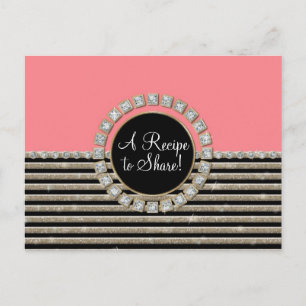 Art Deco Modern Horizontal Stripe Glitter Look Postcard