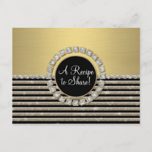 Art Deco Modern Horizontal Stripe Glitter Look Postcard