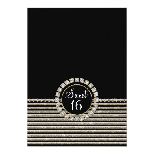 Art Deco Modern Horizontal Striped Birthday Party Card