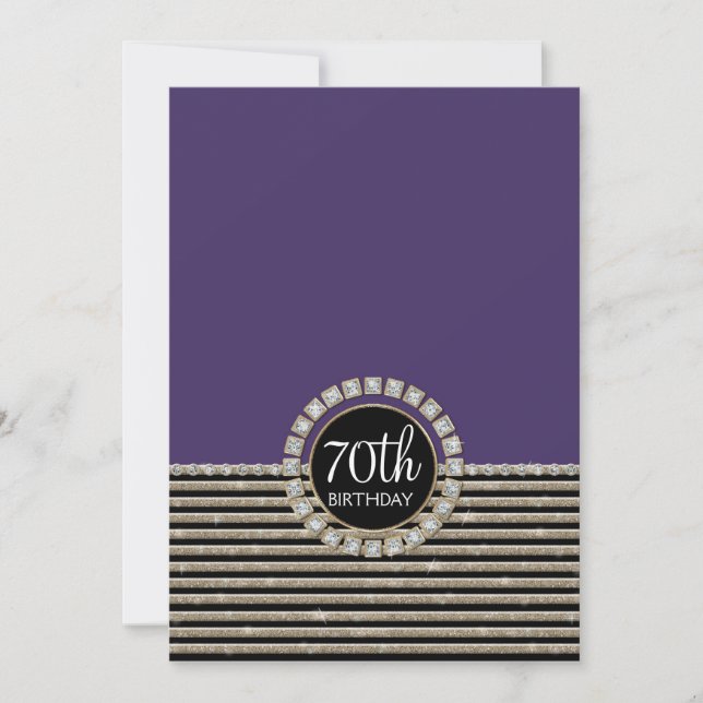 Art Deco Modern Horizontal Striped Birthday Party Invitation (Front)