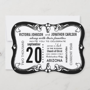 Art Deco Modern Wedding  Invitation