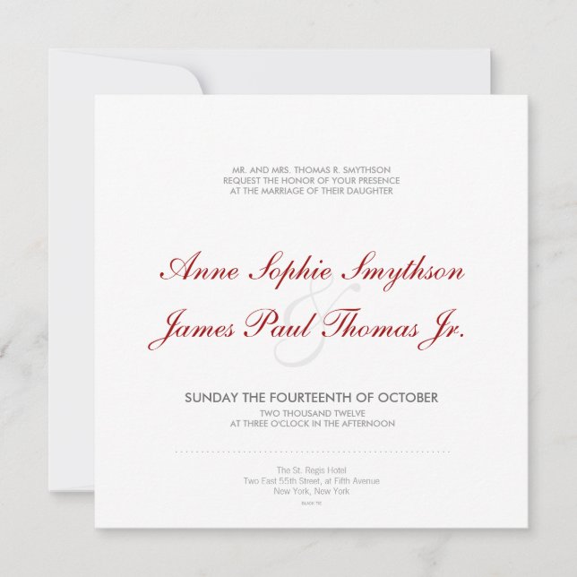 Art Deco Modern Wedding Invitation (Front)