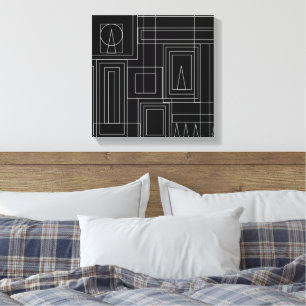 Art Deco Monochrome Print Wrapped Canvas