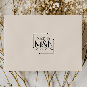 Art Deco Monogram 1920s Wedding Rubber Stamp