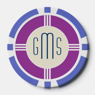 Art Deco Monogram Initials Personalised Poker Chip