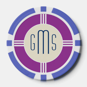 Art Deco Monogram Initials Personalized Poker Chip