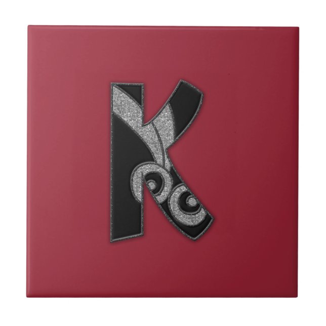 art deco monogram - K Tile (Front)