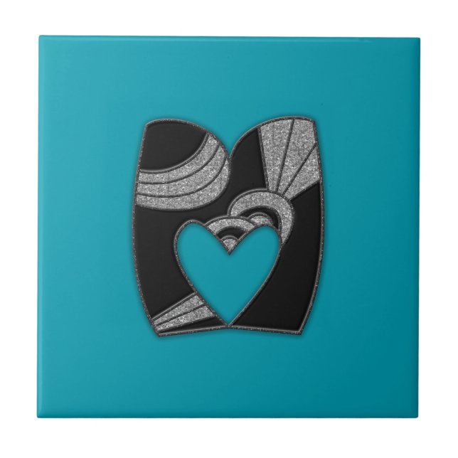 art deco monogram - M Tile (Front)