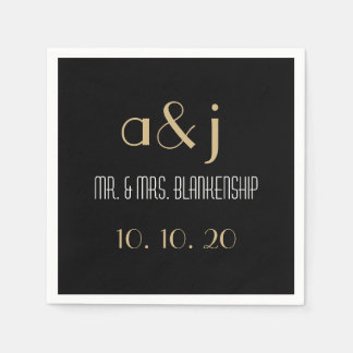 Art Deco Monogram Wedding Paper Napkins