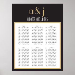 Art Deco Monogram Wedding Seating Chart