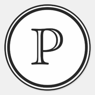 Art Deco Monogrammed Classic Round Sticker