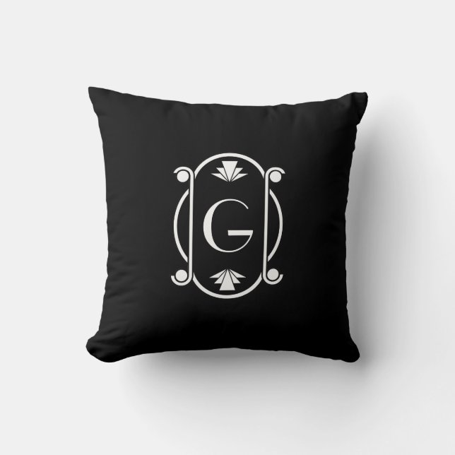 Art Deco Monogrammed Cushion (Front)