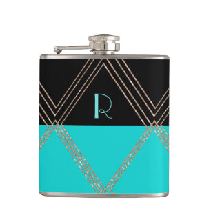 Art Deco Monogrammed Custom Flask