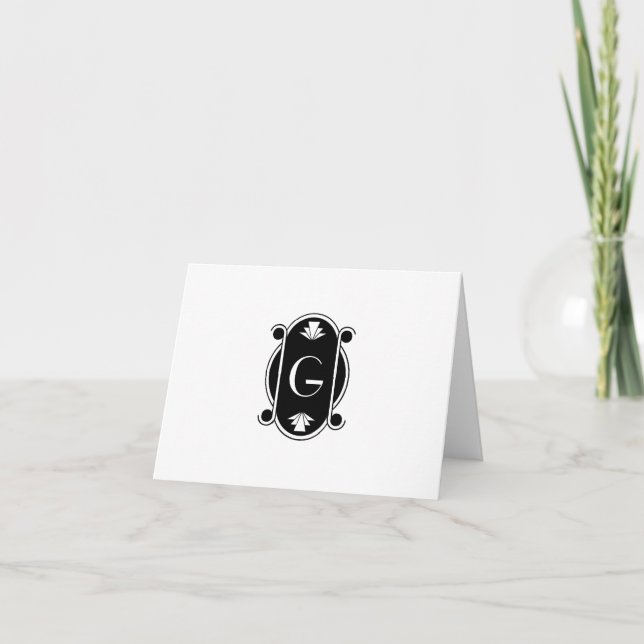 Art Deco Monogrammed Thank You Card (Front)