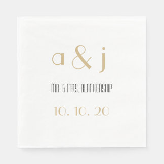 Art Deco Monograms | Wedding Paper Napkins