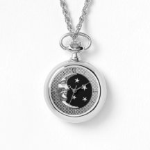 Art Deco Moon and Stars - Black and Silver