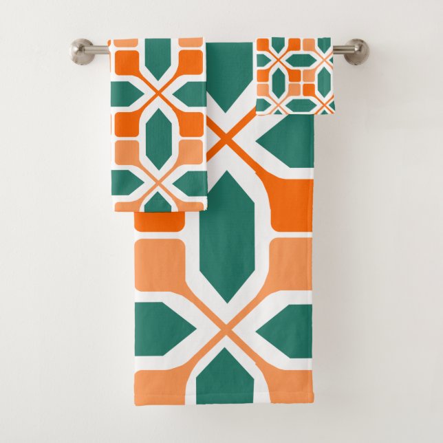 Art Deco Mosaic  Bath Towel Set (Insitu)