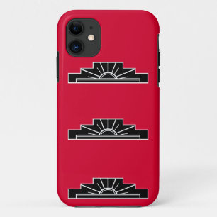 Art Deco Motif in B&W and Red Case-Mate iPhone Cas 11 Case