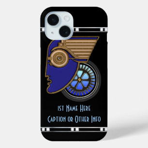 Art Deco Motorhead - Personalised iPhone 15 Case