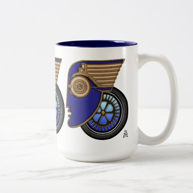 Art Deco Motorhead Two-Tone Coffee Mug (Right)