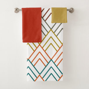 Art Deco Mountains Bath Towel Set