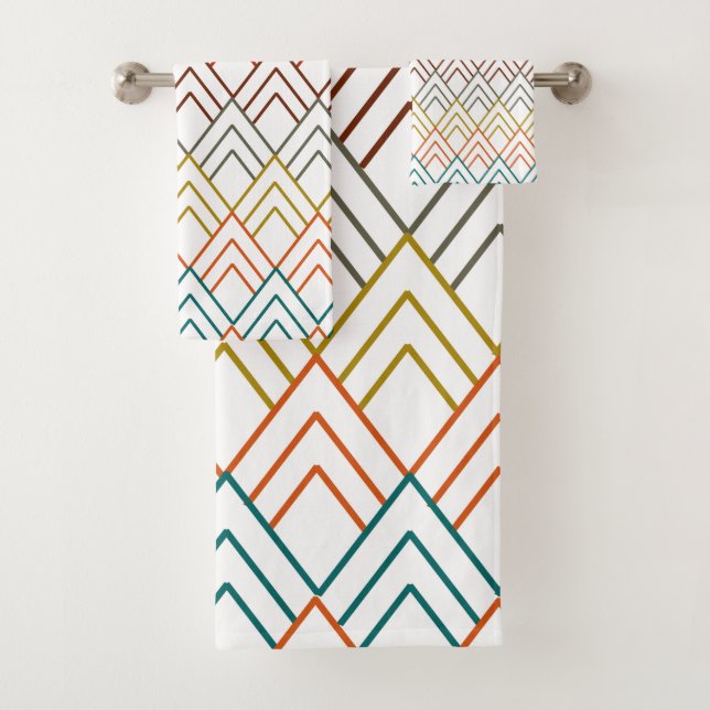 Art Deco Mountains  Bath Towel Set (Insitu)