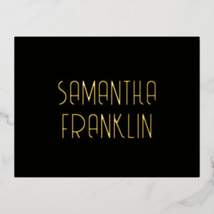 Art Deco Name Black Place Cards
