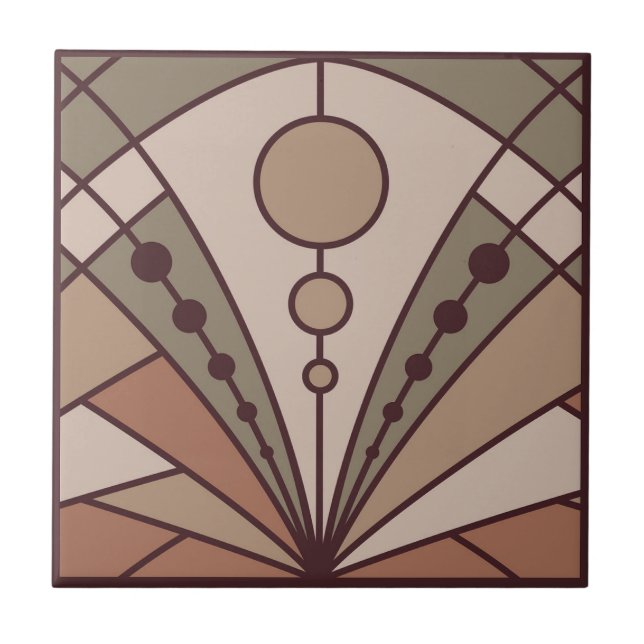 Art Deco (natural terracotta shades) Tile (Front)