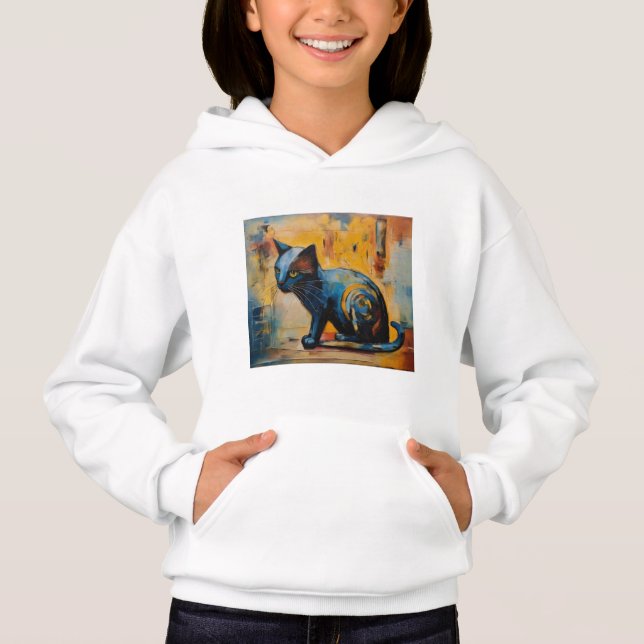 Art deco neo-expressionist cat chasing a fly (Front)