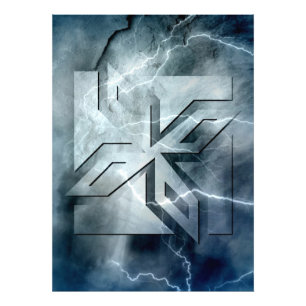 Art Deco Ninja Star Icon Stone Lighting Overlay Photo Print