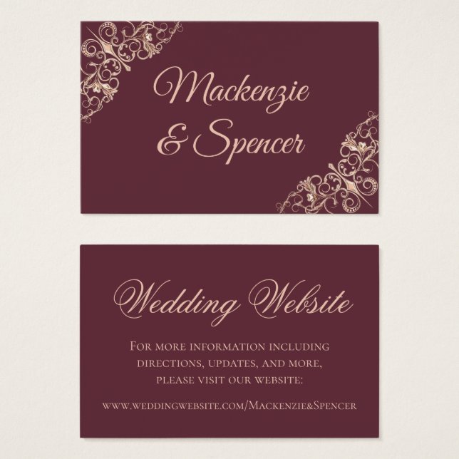 Art Deco Nouveau | Burgundy Blush Wedding Website (Front & Back)