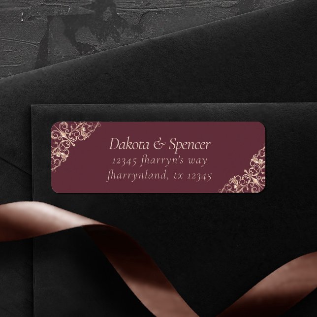 Art Deco Nouveau | Burgundy Rose Gold Address (Creator Uploaded)