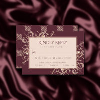 Art Deco Nouveau | Burgundy Rose Gold Ornamental