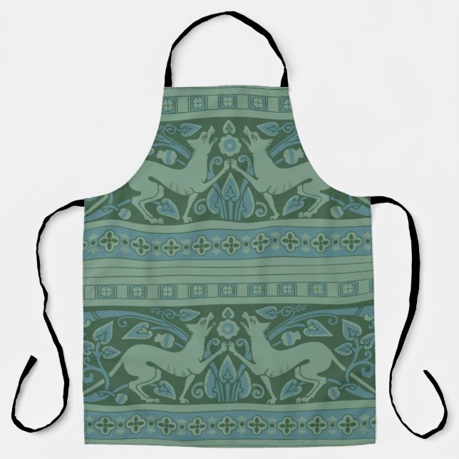 Art Deco Nouveau Dog Nature Animal Pattern Apron (Front)