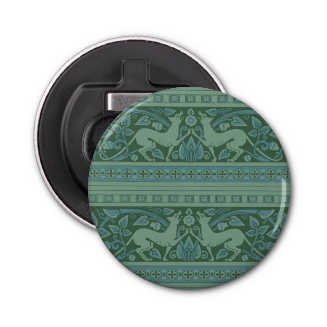 Art Deco Nouveau Dog Nature Animal Pattern Bottle Opener (Front)