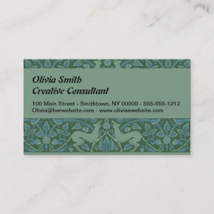 Art Deco Nouveau Dog Nature Animal Pattern Business Card