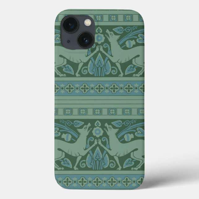 Art Deco Nouveau Dog Nature Animal Pattern Case-Mate iPhone Case (Back)