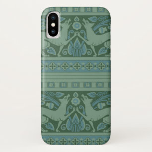 Art Deco Nouveau Dog Nature Animal Pattern iPhone X Case