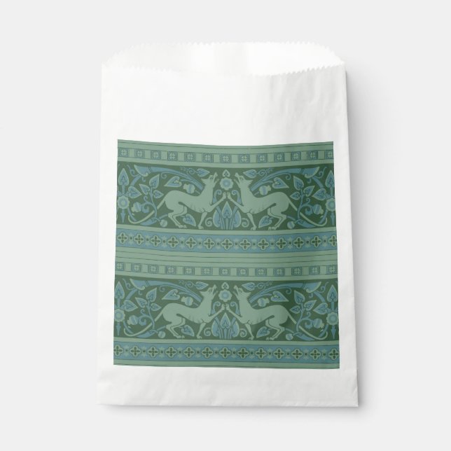 Art Deco Nouveau Dog Nature Animal Pattern Favour Bags (Front)