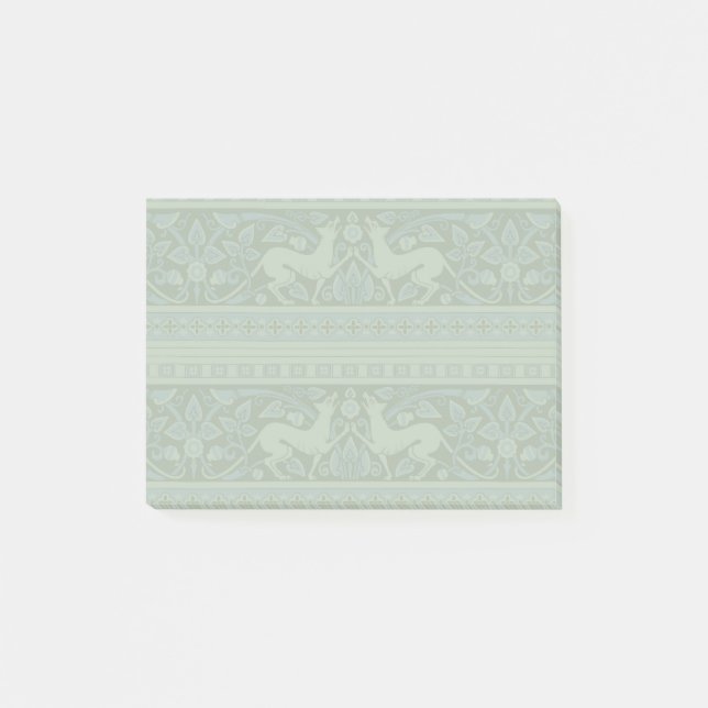 Art Deco Nouveau Dog Nature Animal Pattern Post-it Notes (Front)