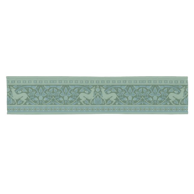 Art Deco Nouveau Dog Nature Animal Pattern Short Table Runner (Horizontal)