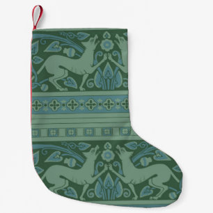 Art Deco Nouveau Dog Nature Animal Pattern Small Christmas Stocking