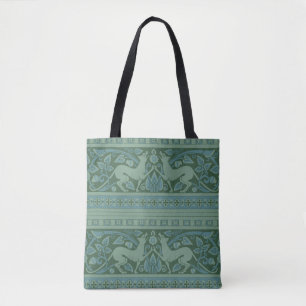 Art Deco Nouveau Dog Nature Animal Pattern Tote Bag