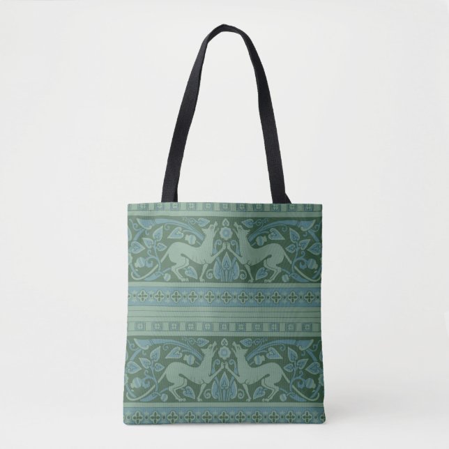 Art Deco Nouveau Dog Nature Animal Pattern Tote Bag (Front)
